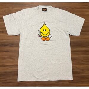 Vintage World Industries Flame Boy T-Shirt Mens Grey Skate Graphic Tee USA Sz L
